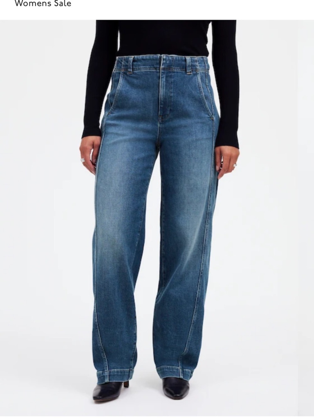 Madewell Curvy Tapered Denim Trousers Size 27 - Picture 1 of 5